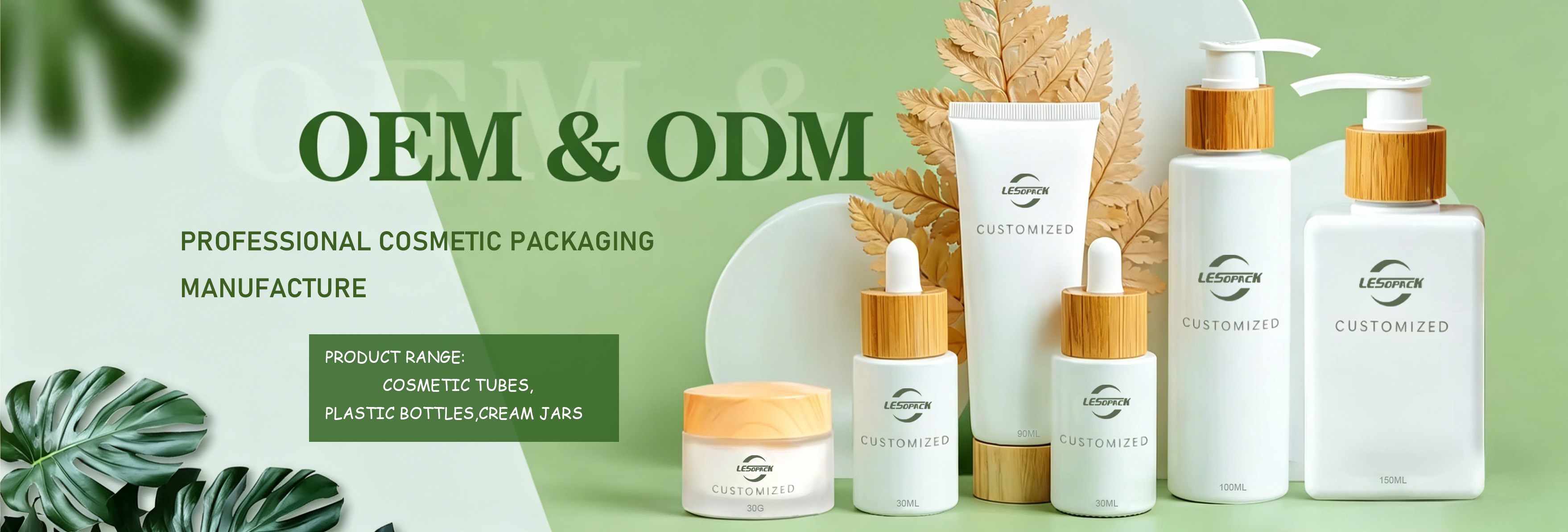 LESOPACK cosmetic packaging bottles, tubes, jars, and airless containers
